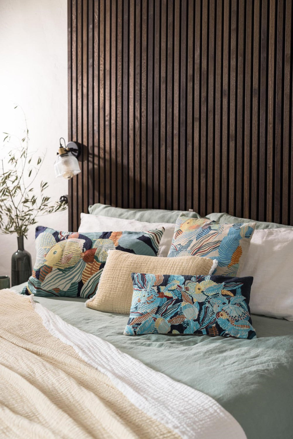 VIVARAISE Housse de couette Kala sauge - 260 x 240 cm