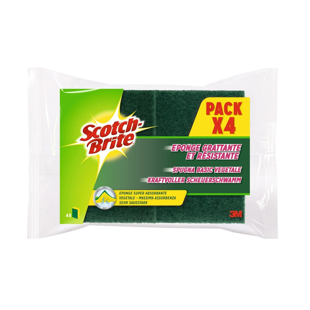 SCOTCH BRITE Classic Éponges grattantes super absorbantes double face 4 éponges