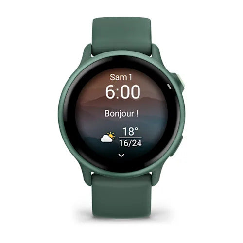 Garmin Vivoactive 6 GPS, Vert jaspe, Boîtier vert jaspe