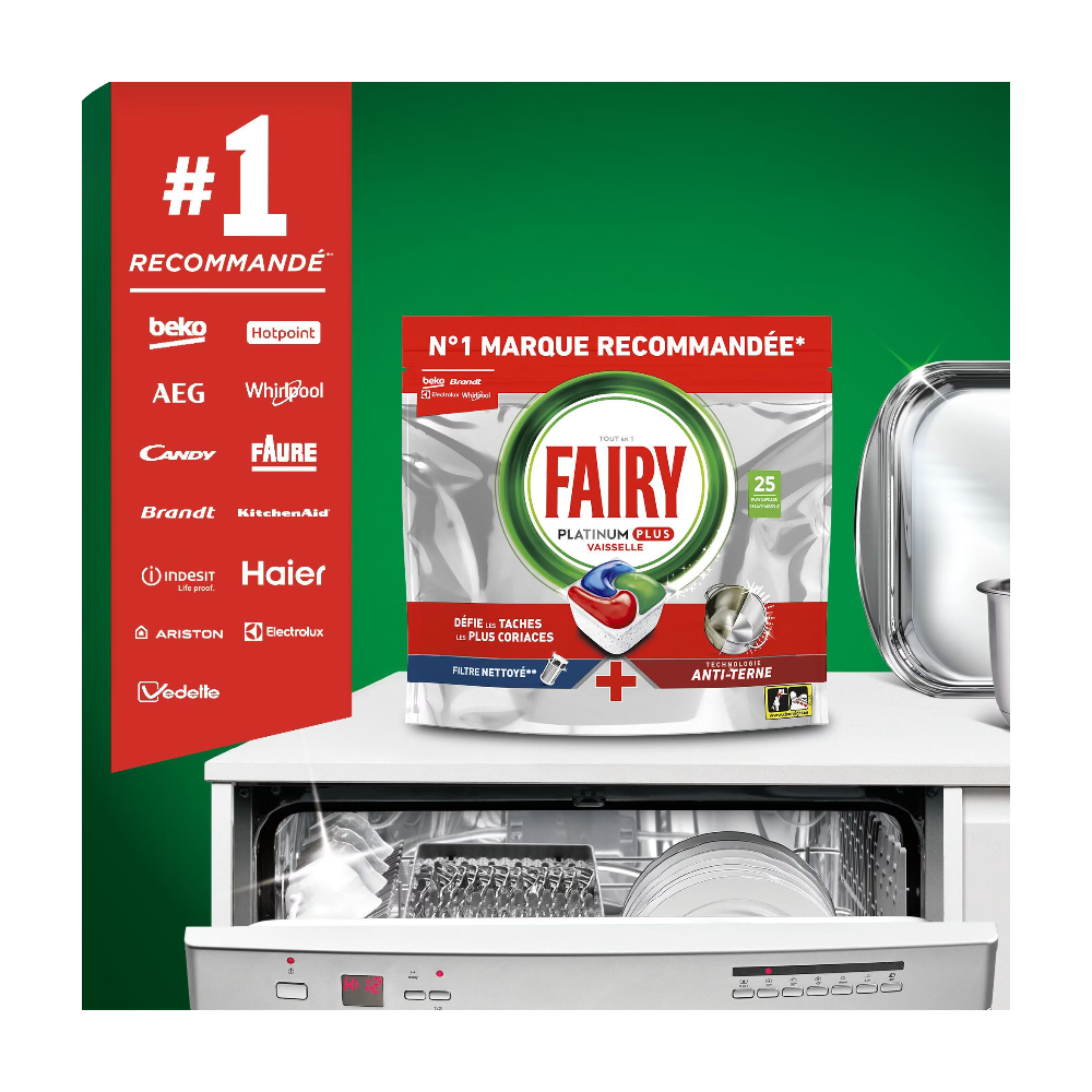 Fairy Platinum Plus Tablettes lave-vaisselle Original, 71 tablettes