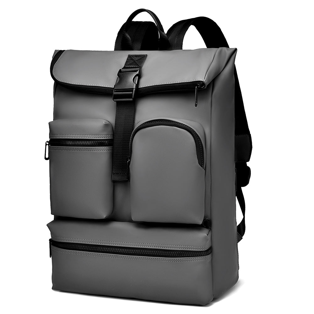 Sac à dos ordinateur portable professionnel 15,6 pouces à rabat hydrofuge Multi poches externes Poches arrière antivol Sac à dos décontracté Pour bureau et voyage quotidien