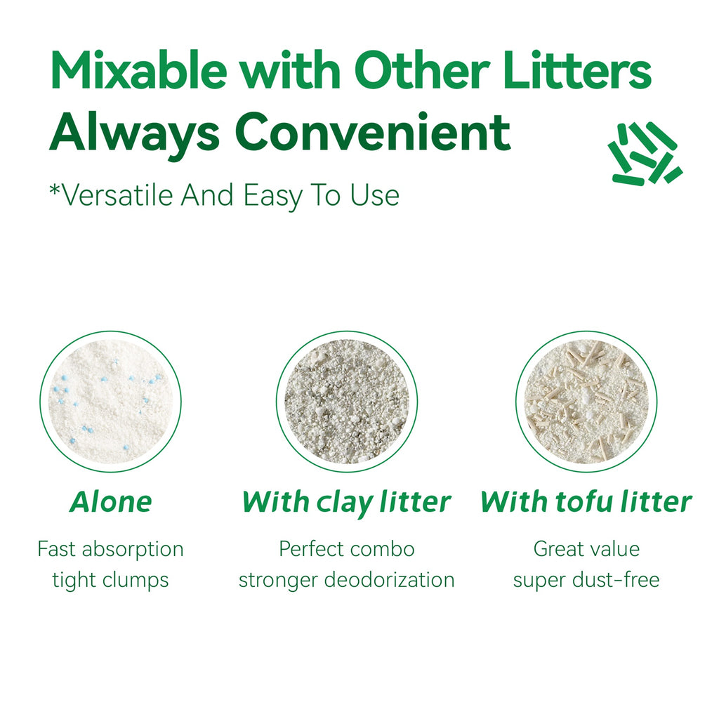 Meowmagic Litière pour chat, Mélangeable avec n'importe quelle litière pour chat pour éviter l'adhérence au fond, Manioc naturel 2,5 kg