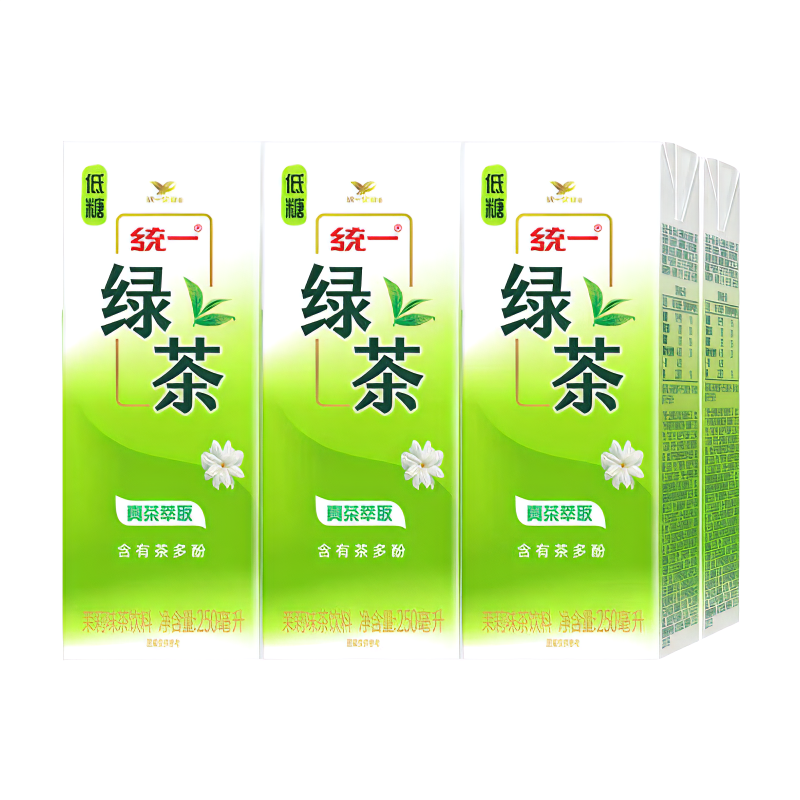 Uni-President Boissons au thé vert à faible teneur en sucre - 6 x 250 ml