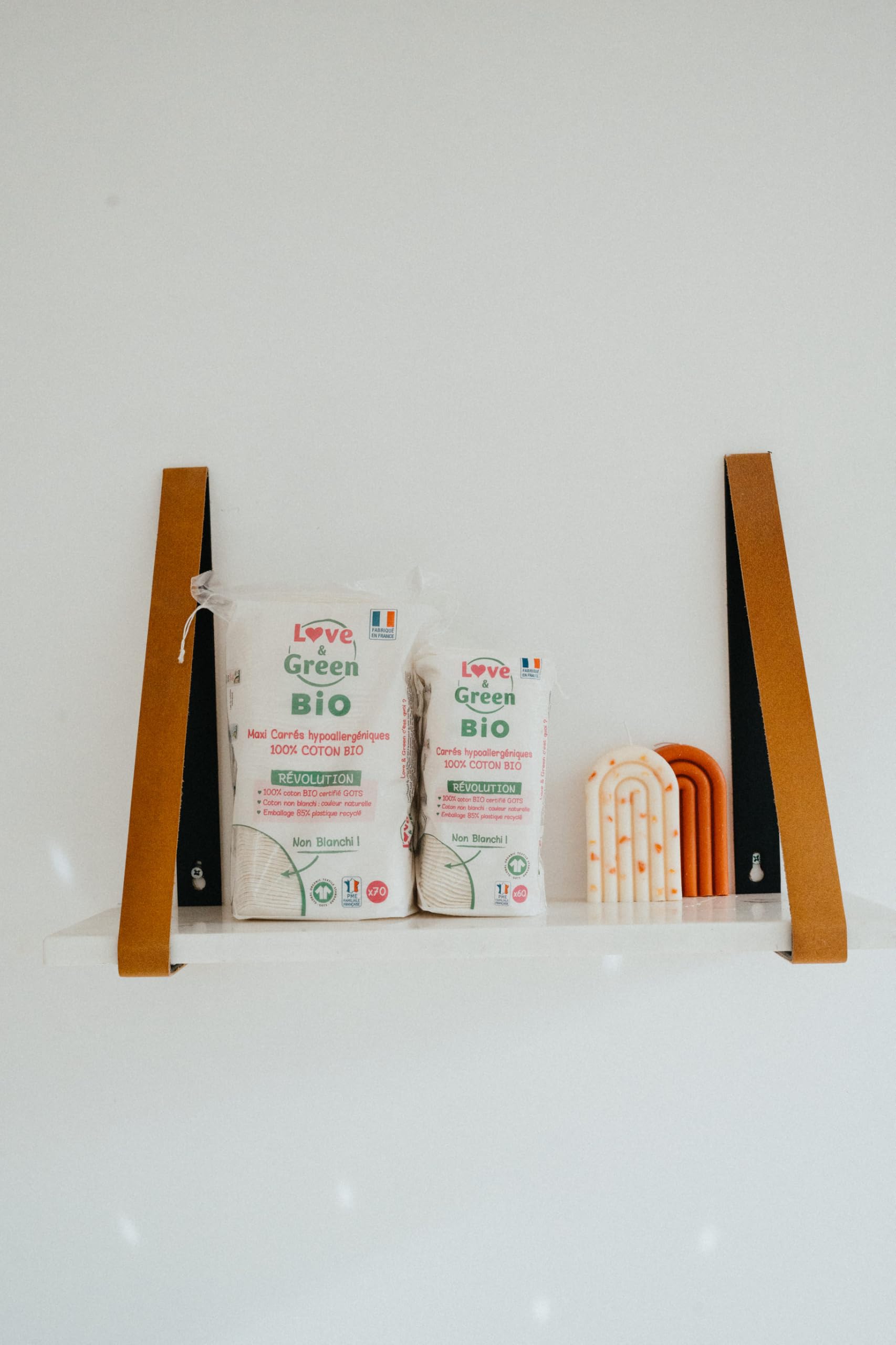 Love&Green Carrés hypoallergéniques 100% Coton Bio Non blanchis - 60 coton
