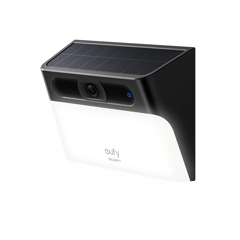 Projecteur-Caméra Murale Solaire eufy Security S120 - Caméra de Sécurité Solaire, Extérieur Sans Fil, 2K, Alimentation Permanente, Éclairage Activé par le Mouvement, IA, IP65, Projecteur, Sans Frais Mensuels