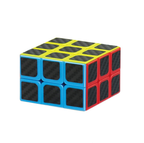 Casse-tête cuboïde avec autocollants en fibre de carbone noir - 2 x 3 x 3