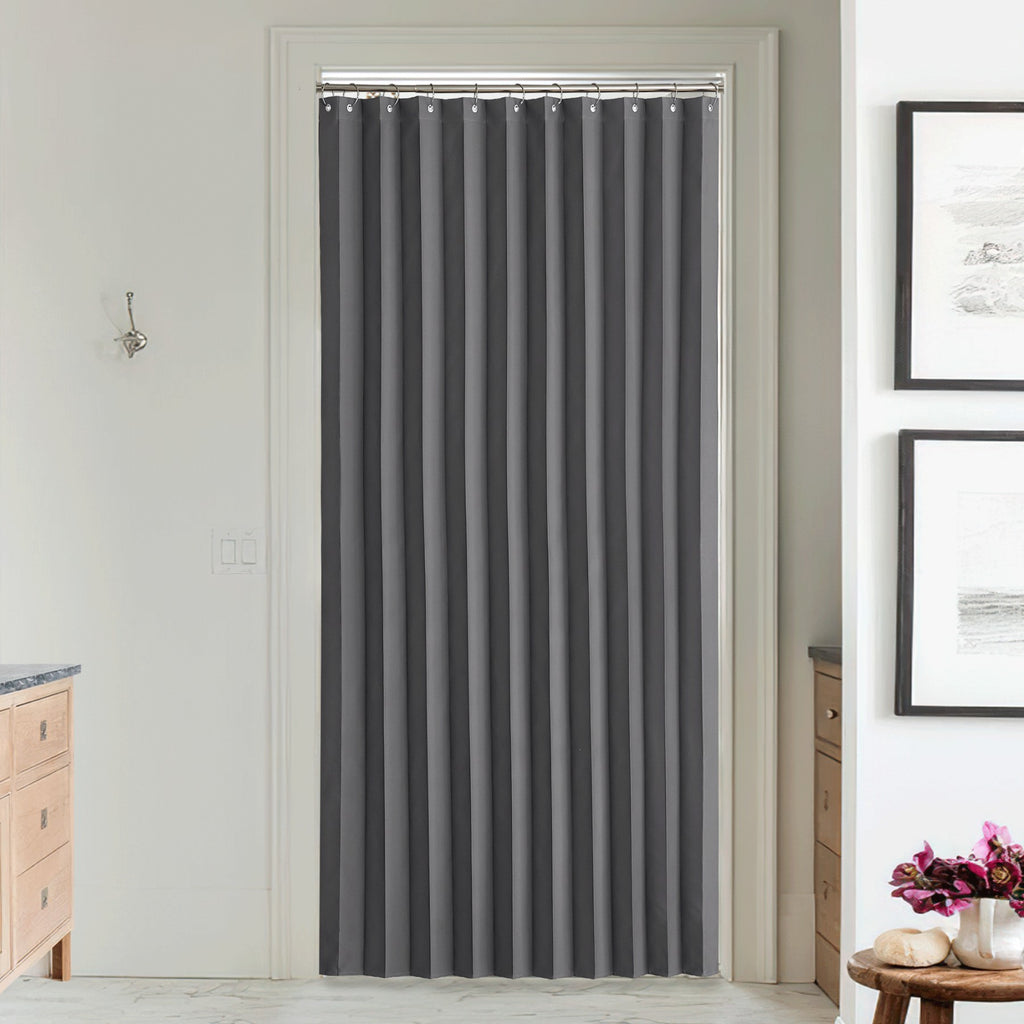 PONY DANCE Rideaux de porte occultants pour porte, Rideaux de placard intimité à isolation thermique Store de porte coulissante séparateur de pièce pour salon/salle de bain/chambre