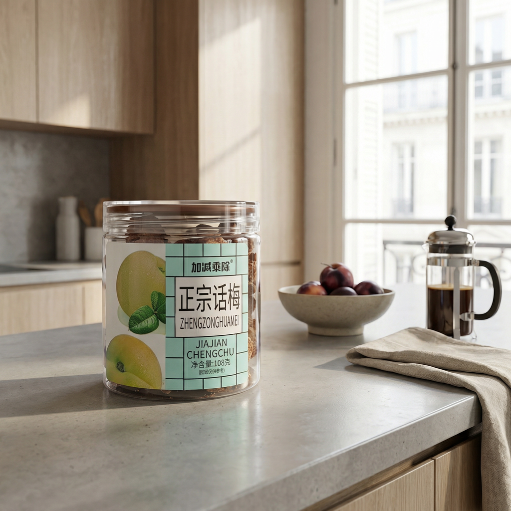 Jiajianchengchu Profitez de la bouteille de prune authentique 108 g