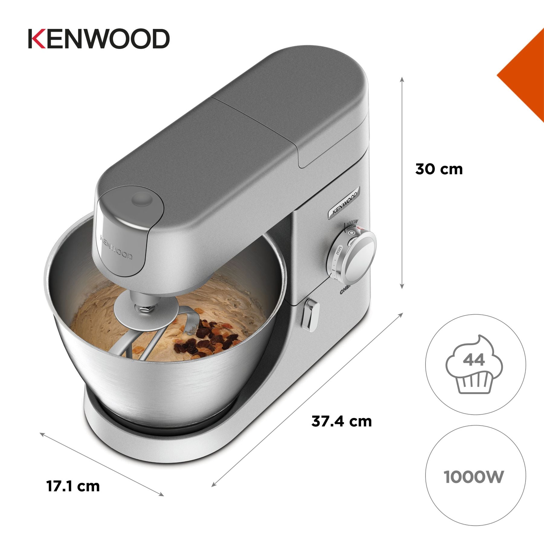 KENWOOD Chef Robot pâtissier 4,6 L 1000 W KVC3110S Argent
