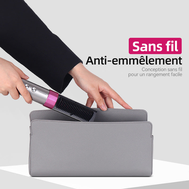 Sunluxy KD382 Brosse lissante ionique Soin capillaire 60 millions d’ions négatifs Plaque en céramique PTC Chauffage rapide 6 réglages de température Batterie au lithium sans fil portable Outil de coiffage maison