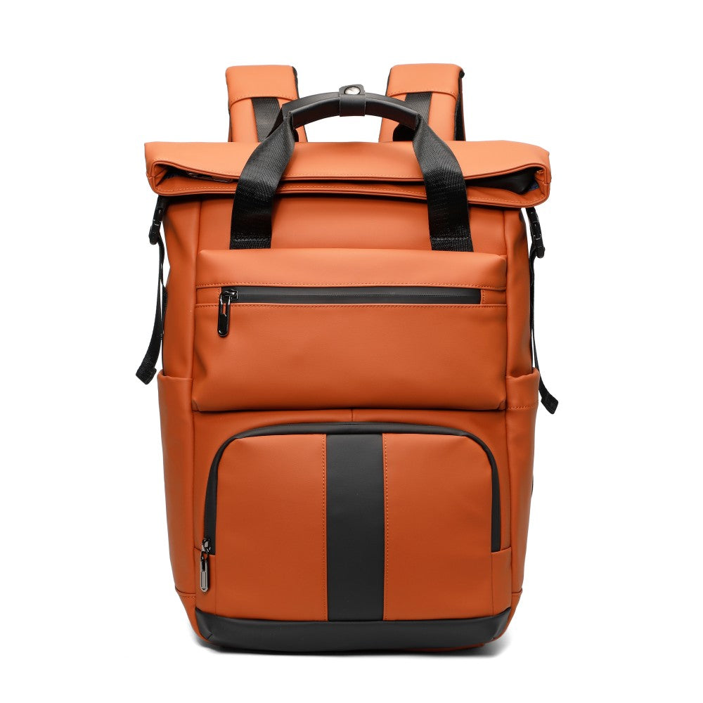 Sac à dos ordinateur portable 15,6 pouces à rabat supérieur déperlant grande capacité sac à dos multi-poches pour voyage trajet quotidien
