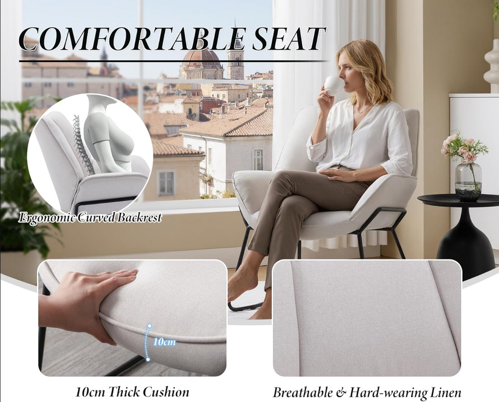 CHAIRUS Fauteuil cabriolet rembourré chenille Bleu avec pieds en métal 67 x 71,5 x 80 cm