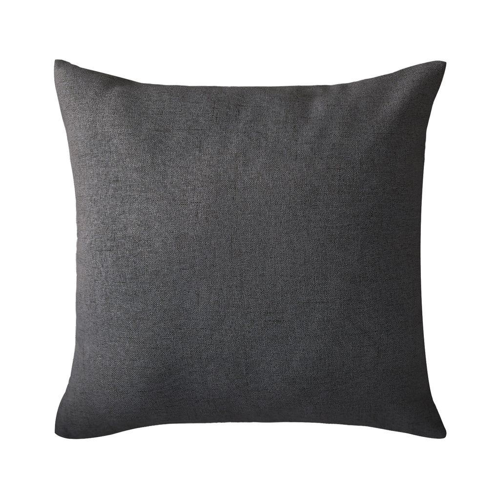 Deconovo housse de coussin en tissu aspect lin, gris foncé, 45 x 45 cm, 1 pièce