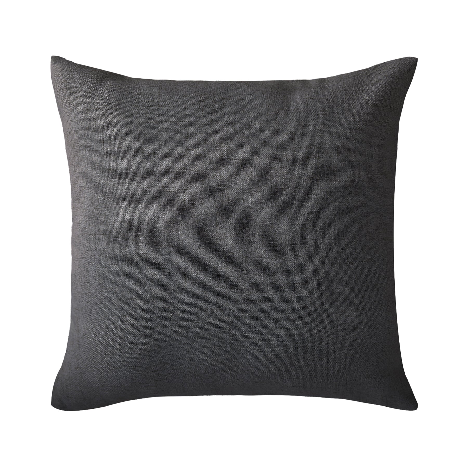 Deconovo housse de coussin en tissu aspect lin, gris foncé, 45 x 45 cm, 1 pièce