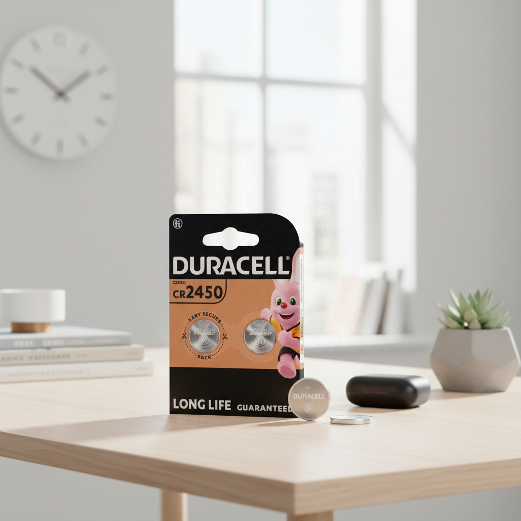 DURACELL 2450 Lot de 2 piles boutons Lithium 3 V, longue durée garantie, pour clés électroniques / dispositifs domestiques / balances et capteurs de température, conservation garantie 10 ans