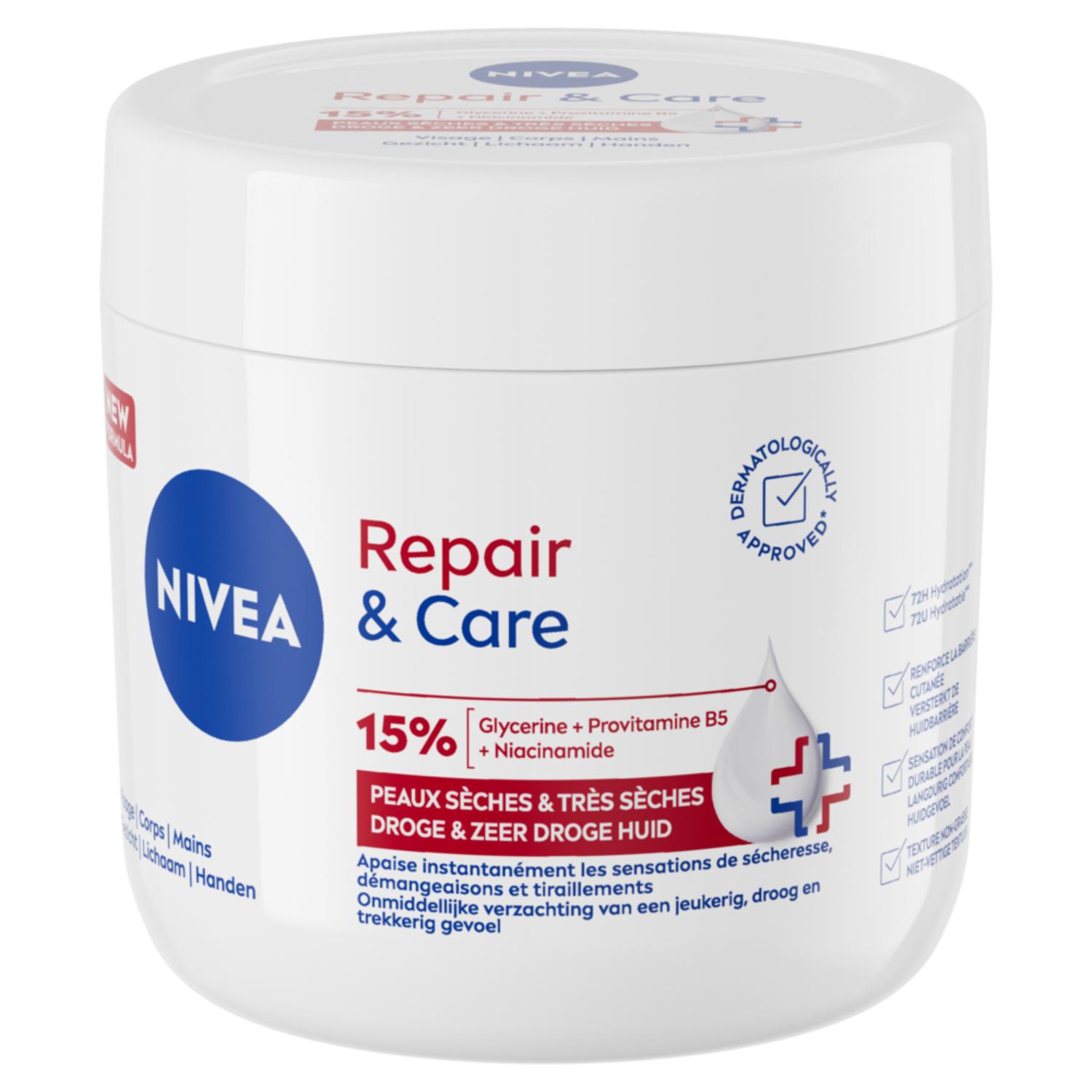 NIVEA Repair & Care Crème Multi-Usages Peaux Sèches Pot 400 ml