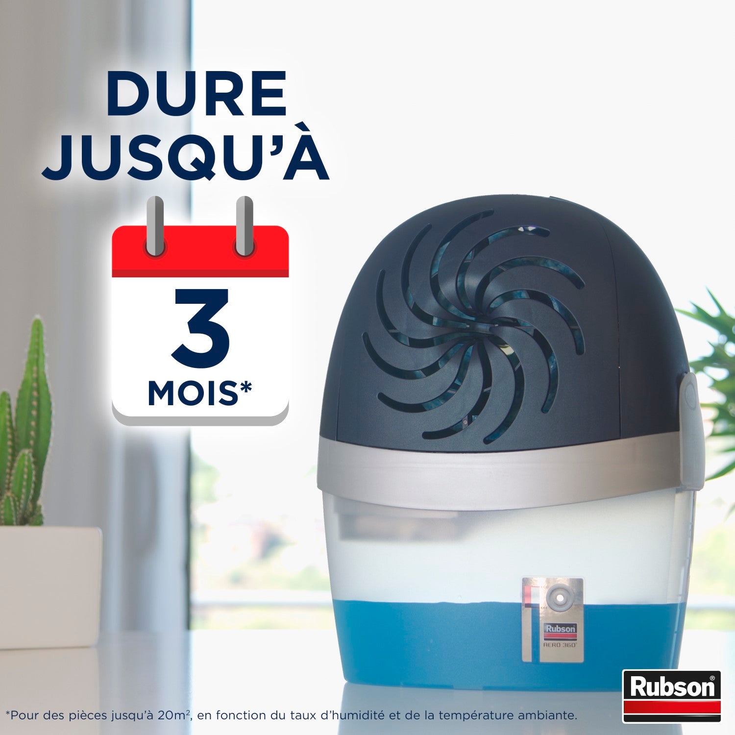 Rubson – AERO 360° Recharges en tabs parfum lavande relaxante, recharges pour absorbeur d'humidité, ultra absorbantes et anti odeurs, 4 x 450 g