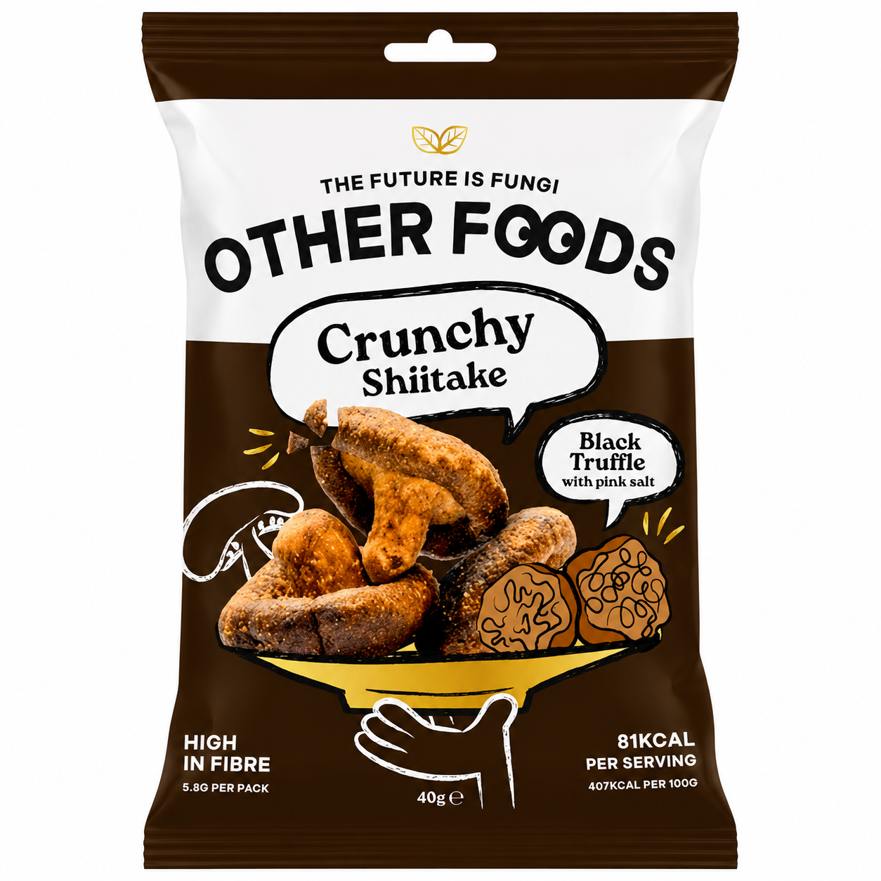 OTHER FOODS Chips croustillantes de champignons Shiitake, saveur truffe noire et sel rose - 40 g