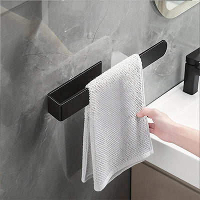 Vilscijon Barre porte-serviettes en acier inoxydable, support pour serviette de main, barre suspendue avec crochets pour serviette de main en salle de bains, étagère murale polyvalente pour WC