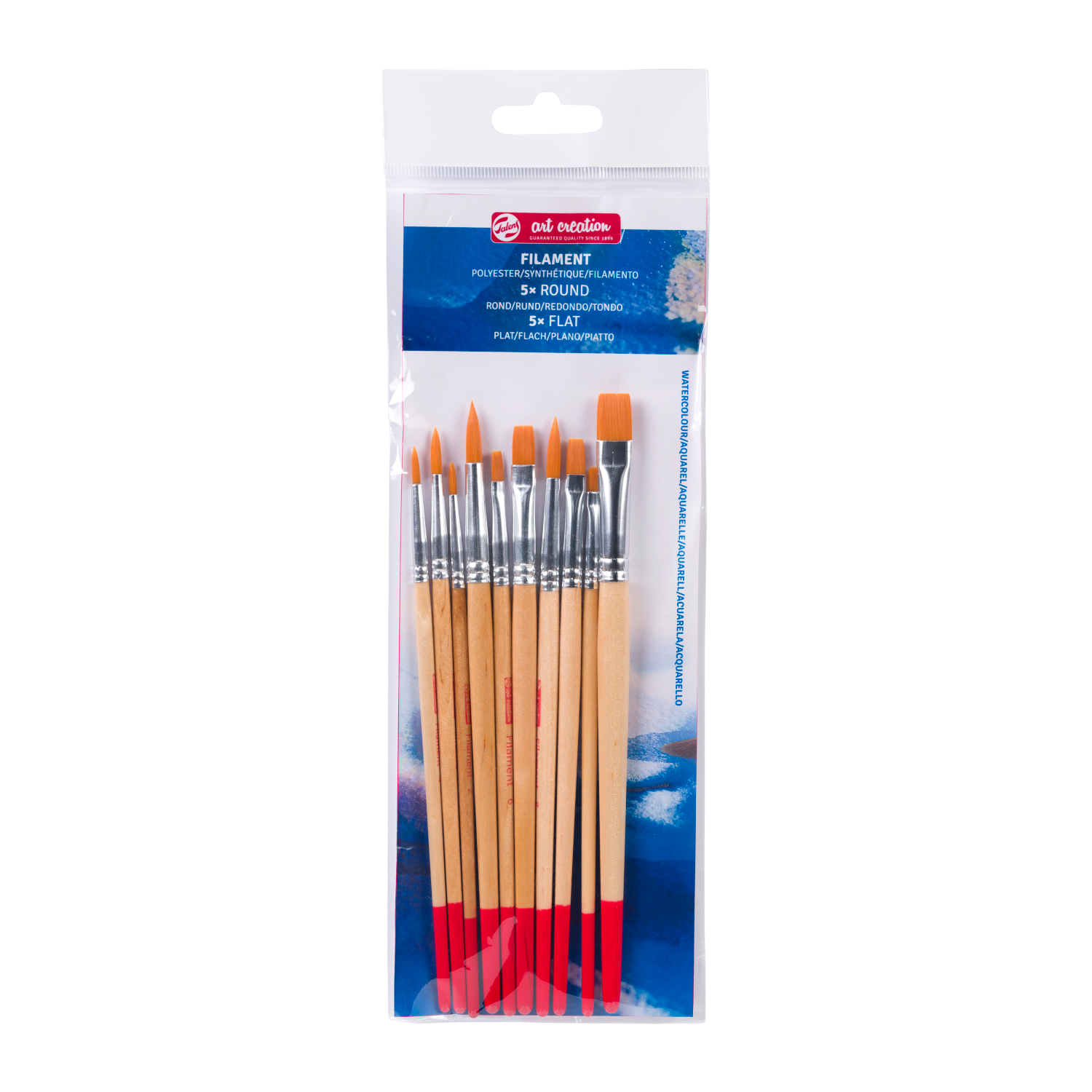 Talens Art Creation Set de 10 pinceaux à aquarelle - polyester