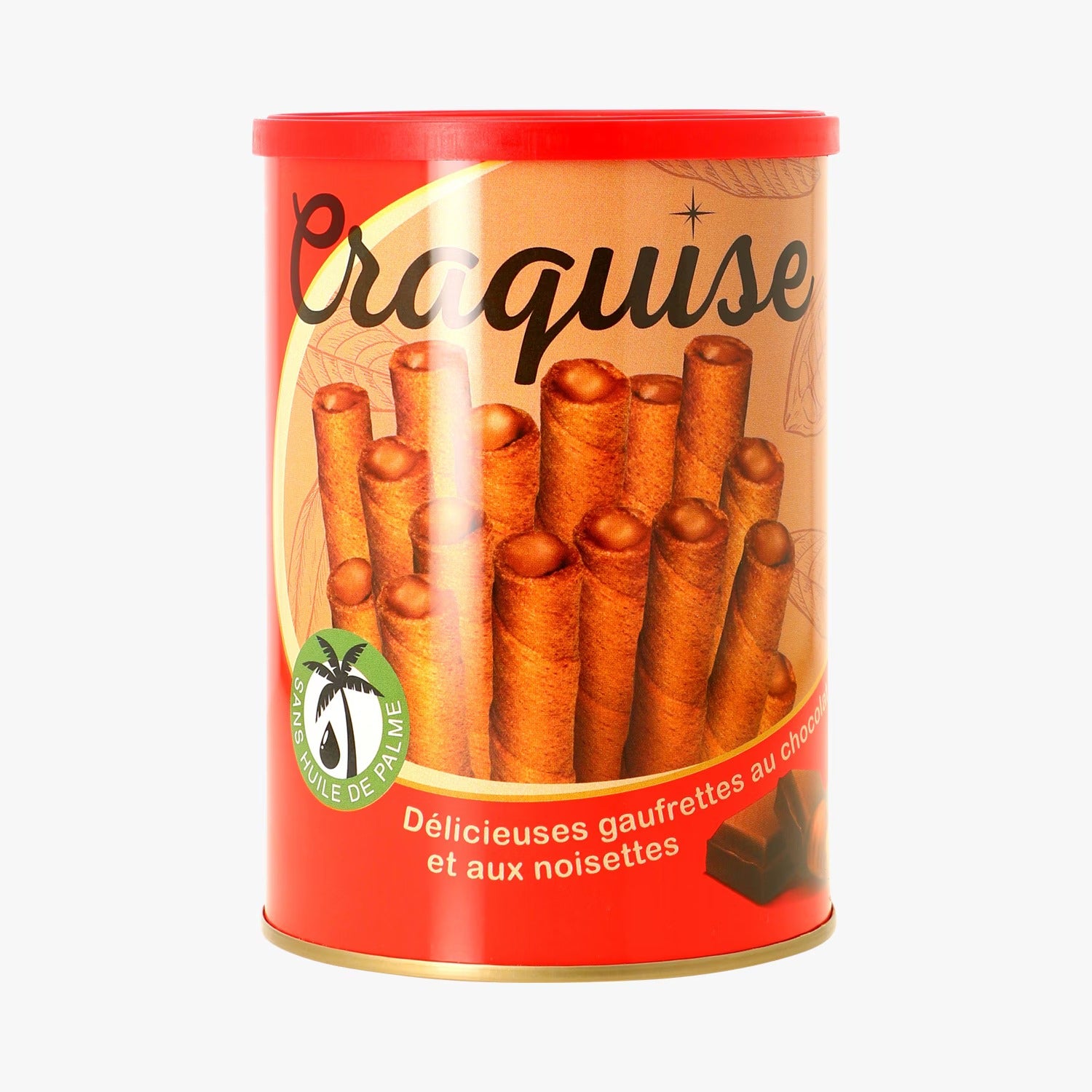 CRAQUISE Gaufrettes Fourrées Amande-Chocolat Boîte en Métal, 400 g