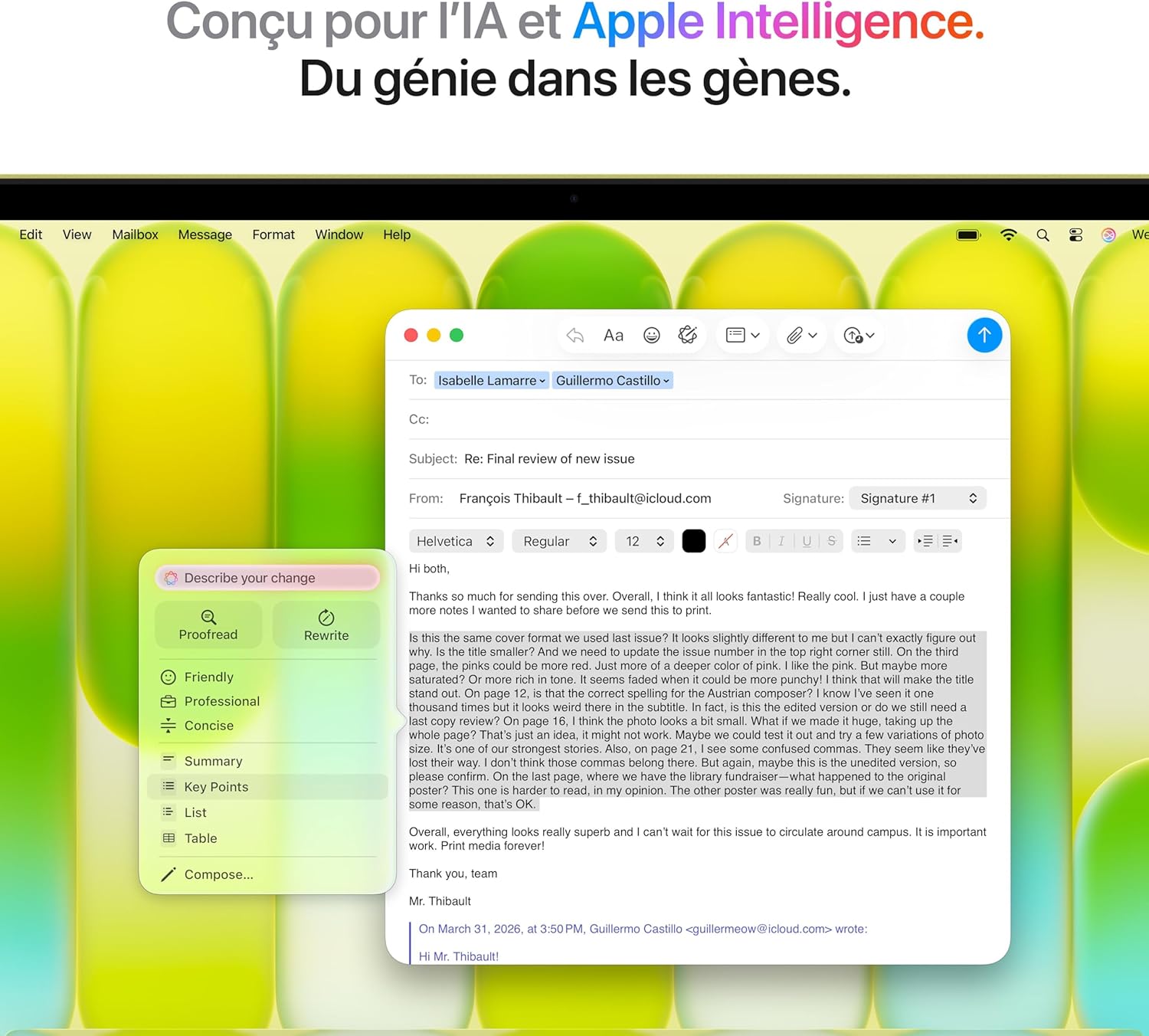 Apple MacBook Neo 13 pouces, 8 Go RAM, 256 Go SSD, Puce A18 Pro avec CPU 6 cœurs et GPU 5 cœurs, Citron, AZERTY