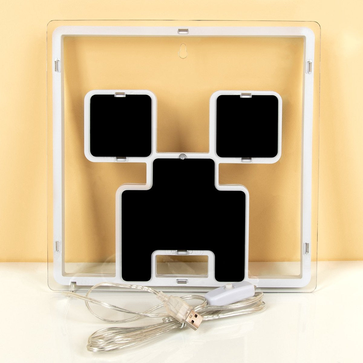MINECRAFT Creeper Lumière néon LED - sous Licence Officielle - 25 cm - Fixation Murale - Alimenté par USB