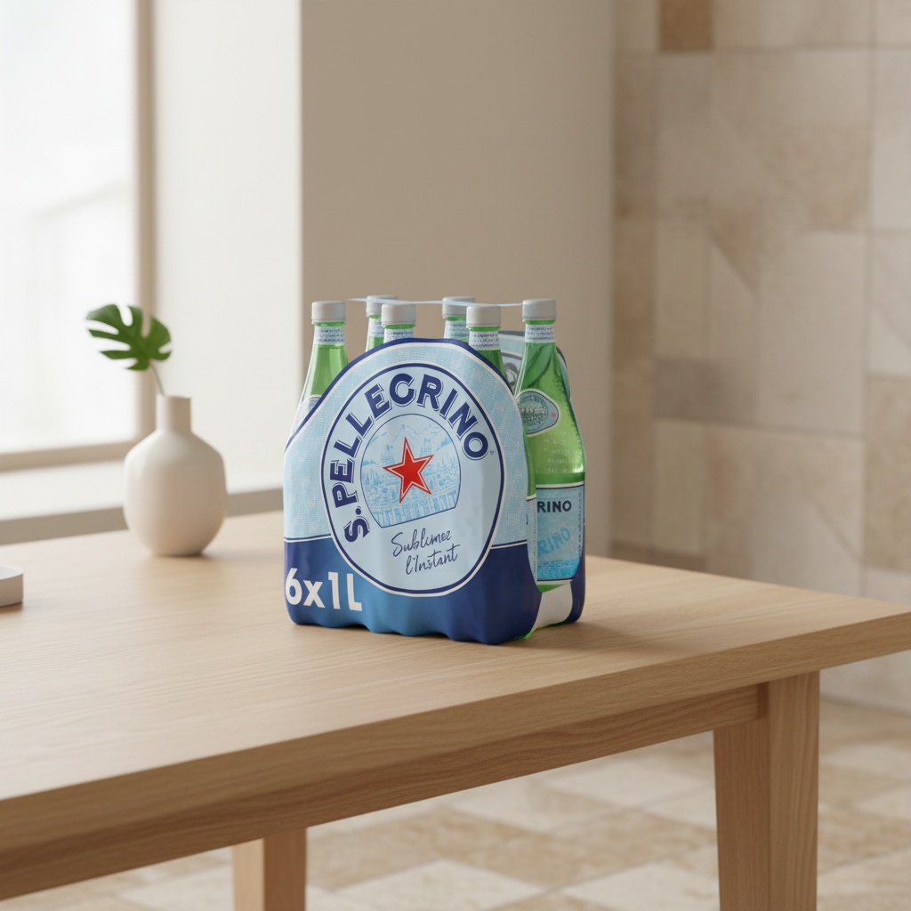 SAN PELLEGRINO Eau minérale naturelle gazeuse - 6 x 1 L