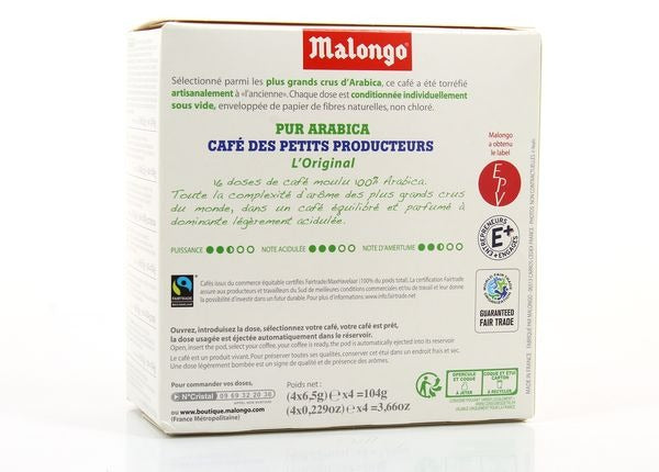 MALONGO Dosettes de Café Moulu Espresso, Lot de 16 Dosettes