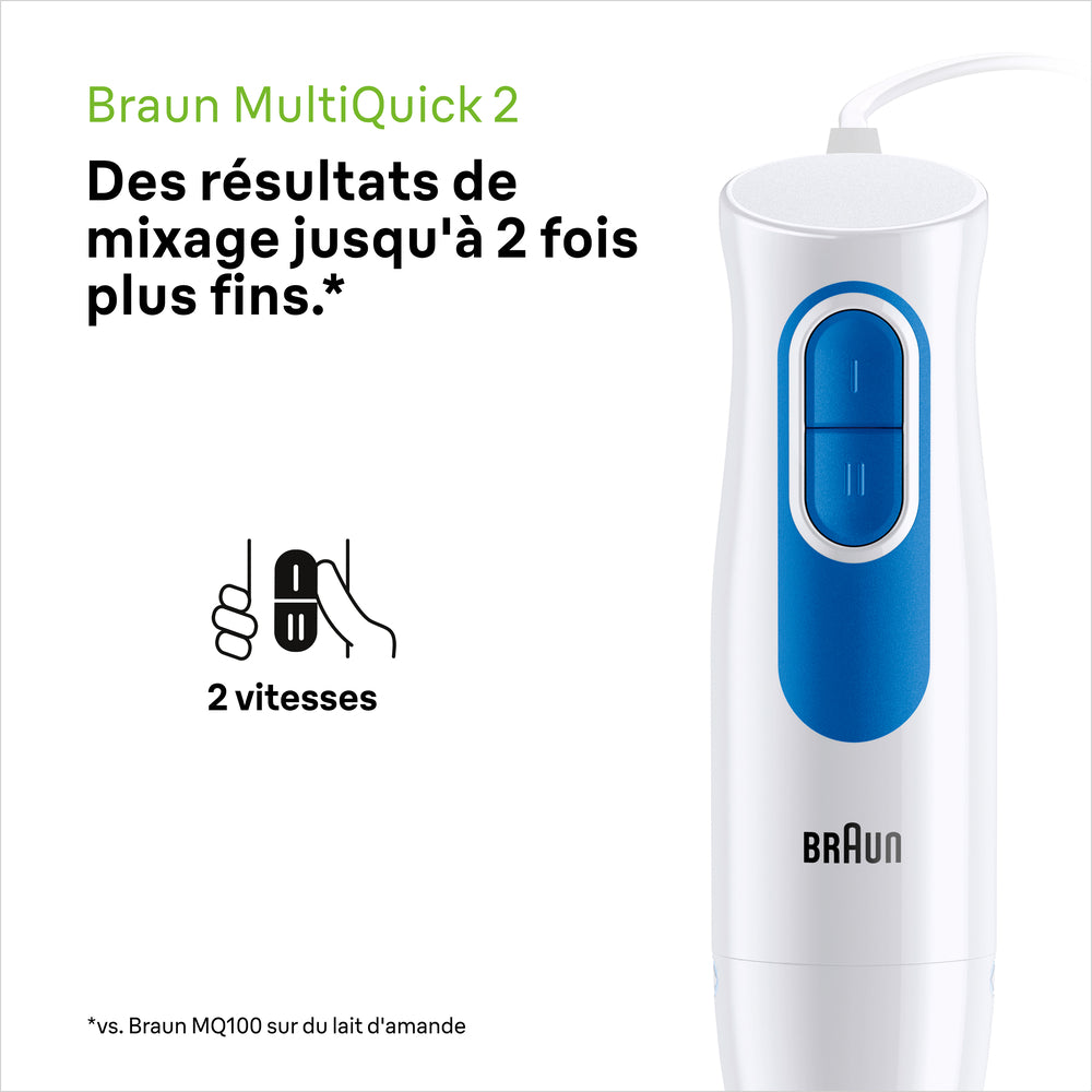 BRAUN MultiQuick 2, Pied Mixeur 600W, MQ20.236M, Blanc