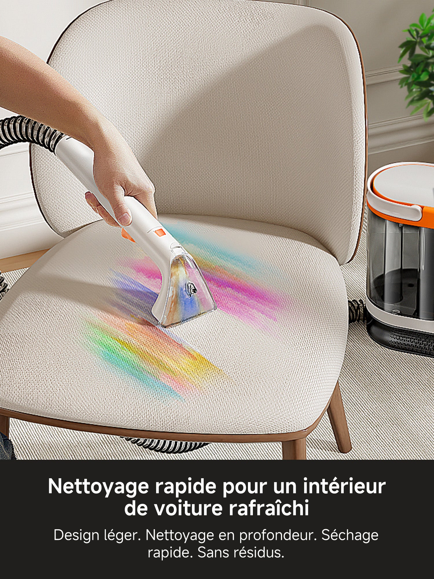 UWANT B300pro Machine de nettoyage de moquette portable, aspiration puissante de 18 kPa pour les taches d'animaux, fonction d'auto-nettoyage