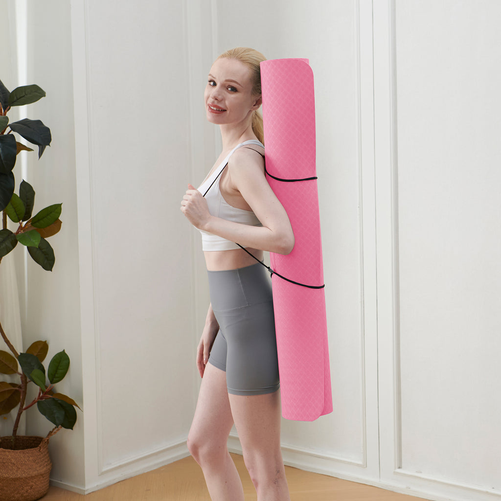 Miss Lulu Good Nite Tapis de yoga antidérapant XL en TPE 190 x 100 x 0,6 cm - Rose