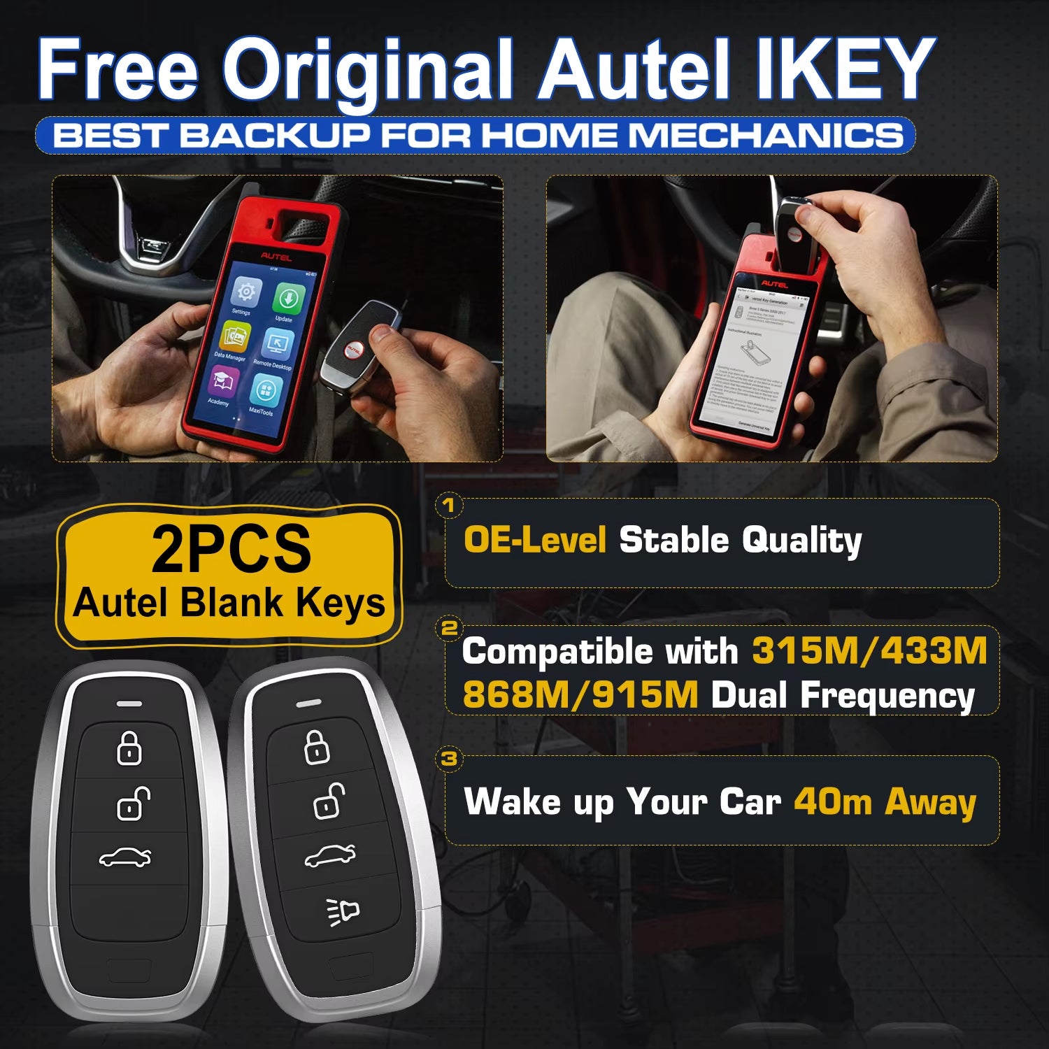 Autel MaxiIM KM100 KM100X Outil de programmation de télécommandes de clé auto Génération de clé 60 s OBD IMMO Apprentissage de clé Mise à jour gratuite