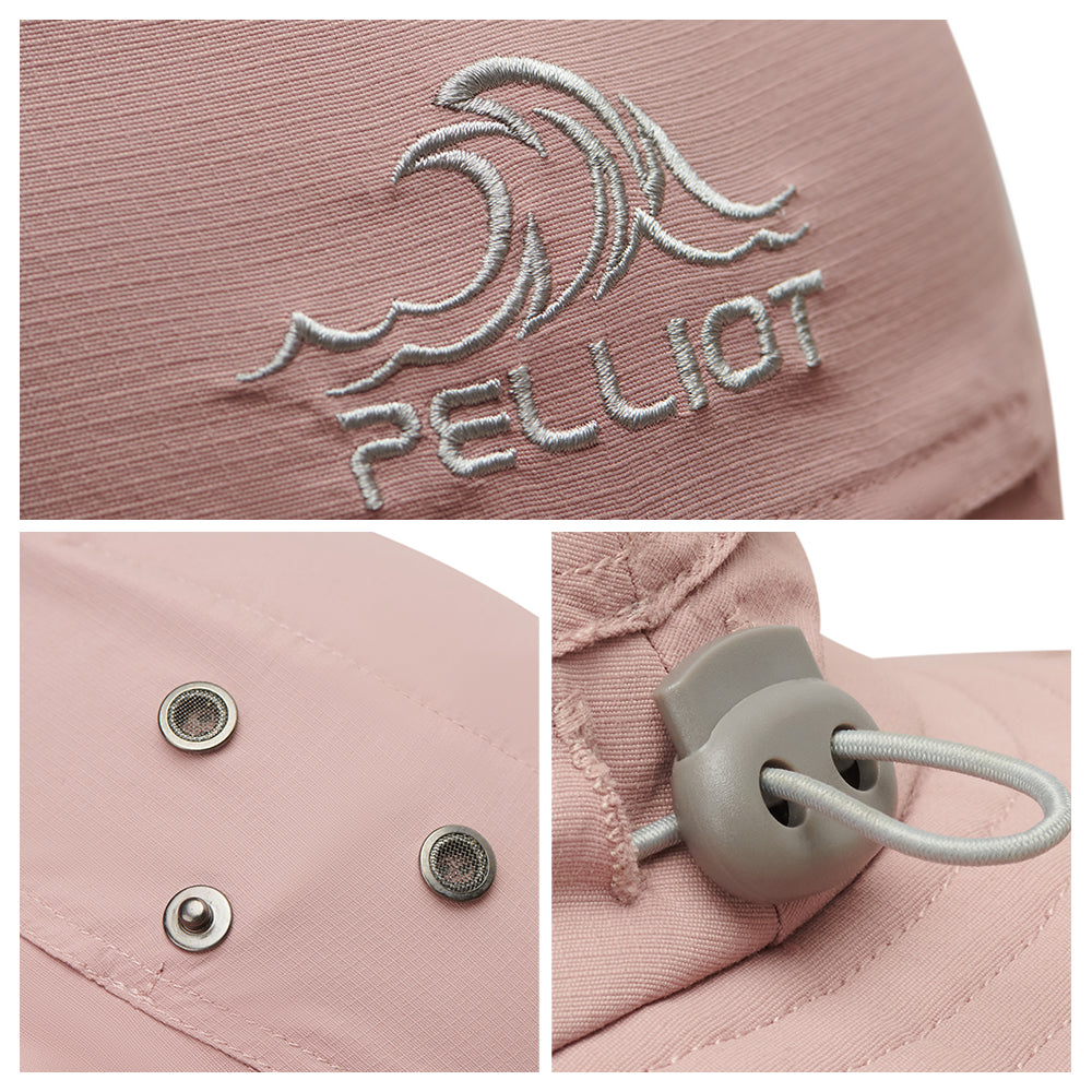 PELLIOT Chapeau de pêche d'extérieur - Rose poudré - Unisexe - Camping voyage - Imperméable durable