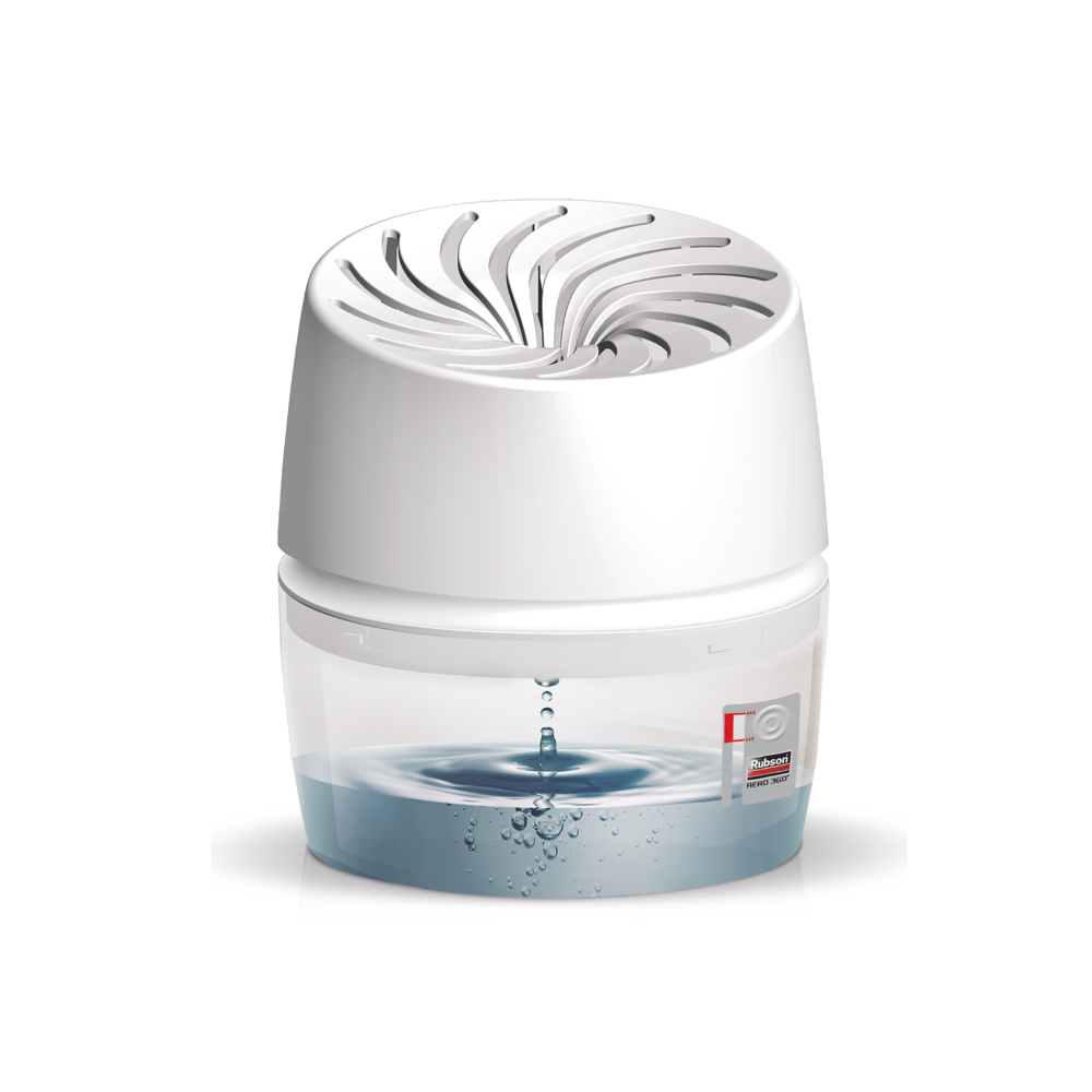 Rubson – Aero 360° Absorbeur d'humidité Compact (1 appareil + 1 recharge de 450 g) – Déshumidificateur d'air anti-odeur – Absorbeur anti-humidité & condensation