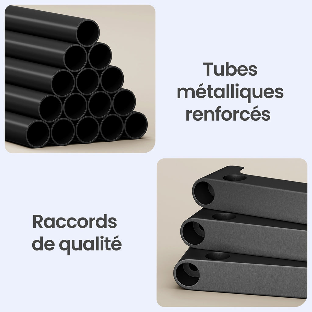 JOYFURNOS Étagère à chaussures en métal 3 niveaux noire – Étroite et empilable, 30 x 92 x 55 cm, Contient 16-20 paires – Organisateur peu encombrant pour entrée, placard ou salon