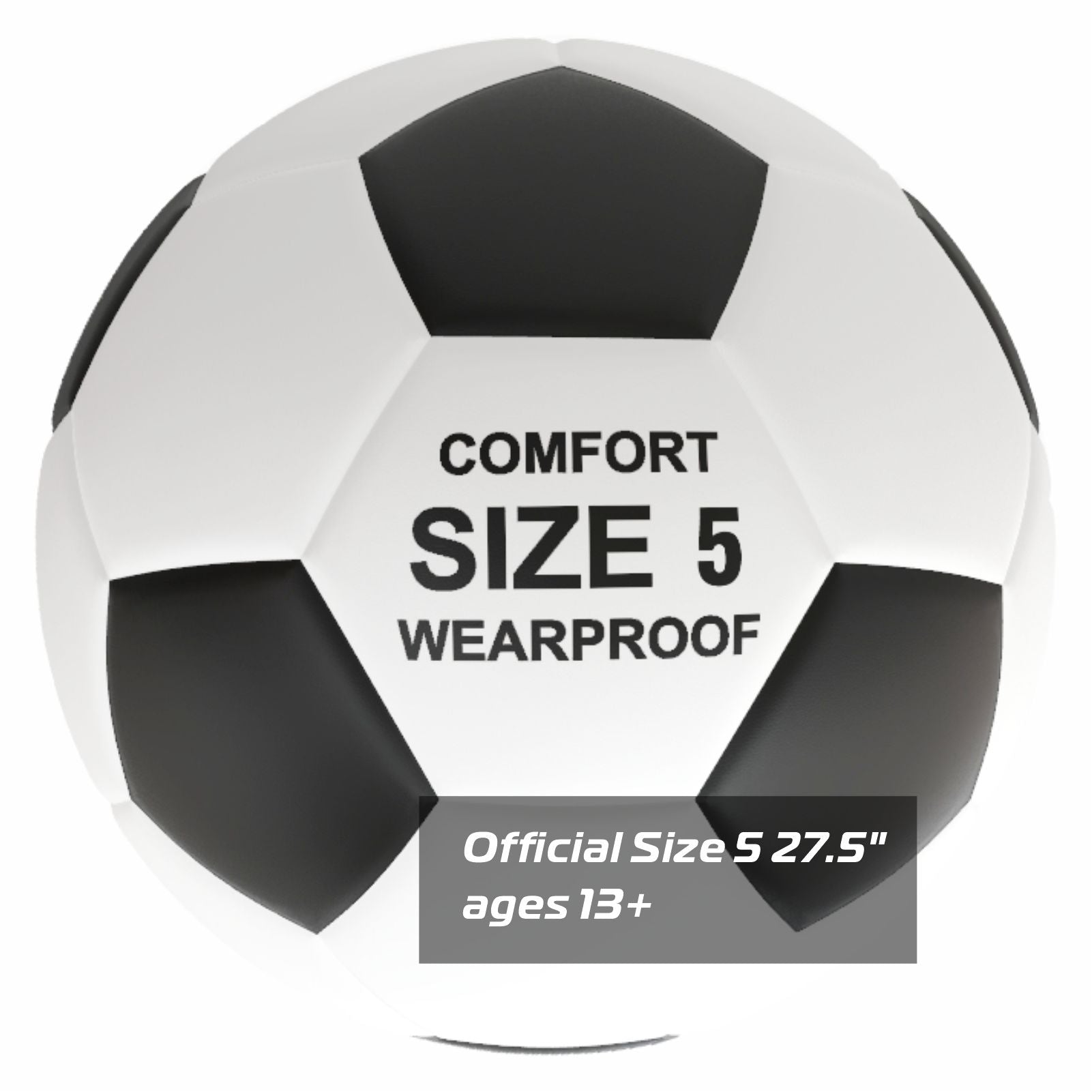 LONGSAIL Ballon de football en caoutchouc haute qualité blanc - Taille 5
