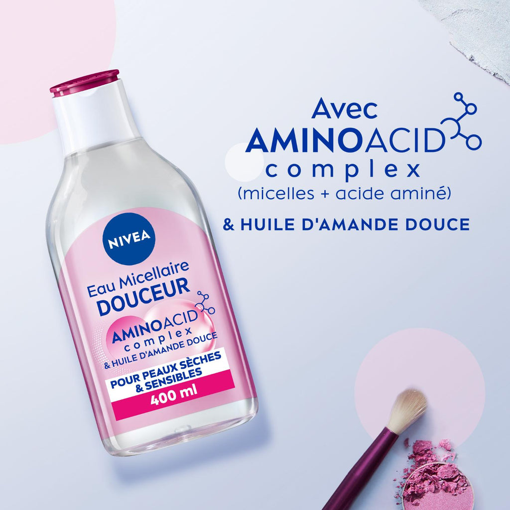 NIVEA Eau Micellaire Démaquillante Hydratante Visage Peaux Sèches 400 ml