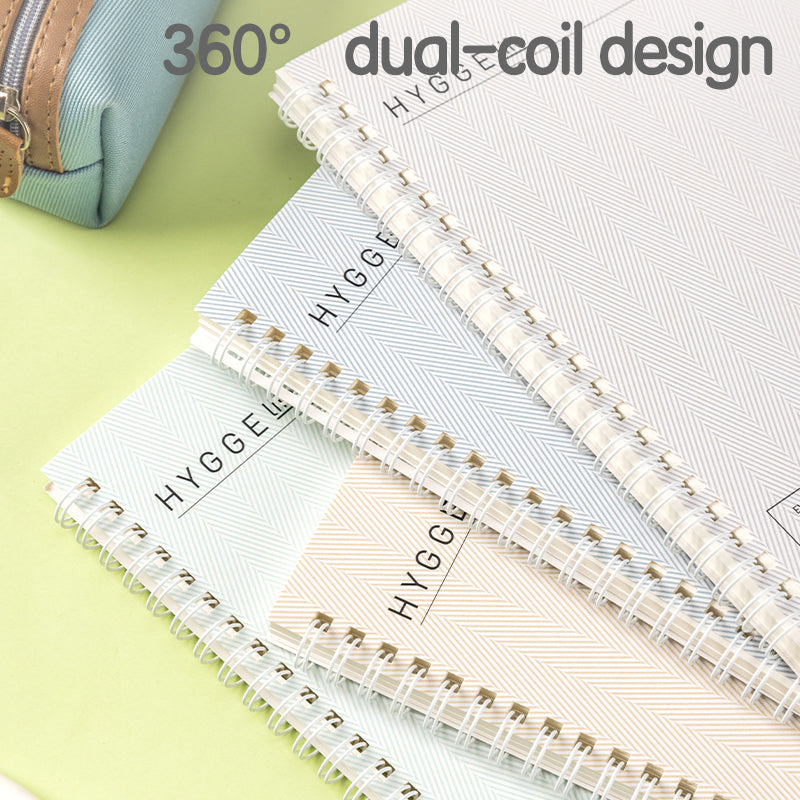 Deli Carnet à spirale, A5 (148 x 210 mm), 60 feuilles/120 pages, 70 g/m² - Parfait pour les étudiants, le bureau et le journaling, Série Harmony Light, Lot de 4