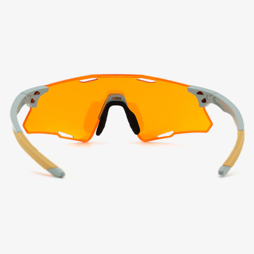 OutdoorMaster LARK SV Lunettes de cyclisme polarisées Ambre Argent