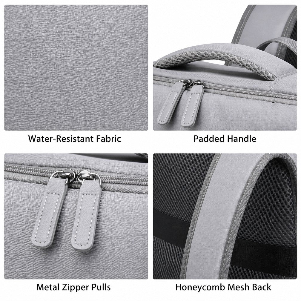 Sac à dos de voyage professionnel extensible, sac à dos résistant à l'eau pour ordinateur portable 15,6 pouces avec port de charge USB externe, sac de jour décontracté à multiples poches pour