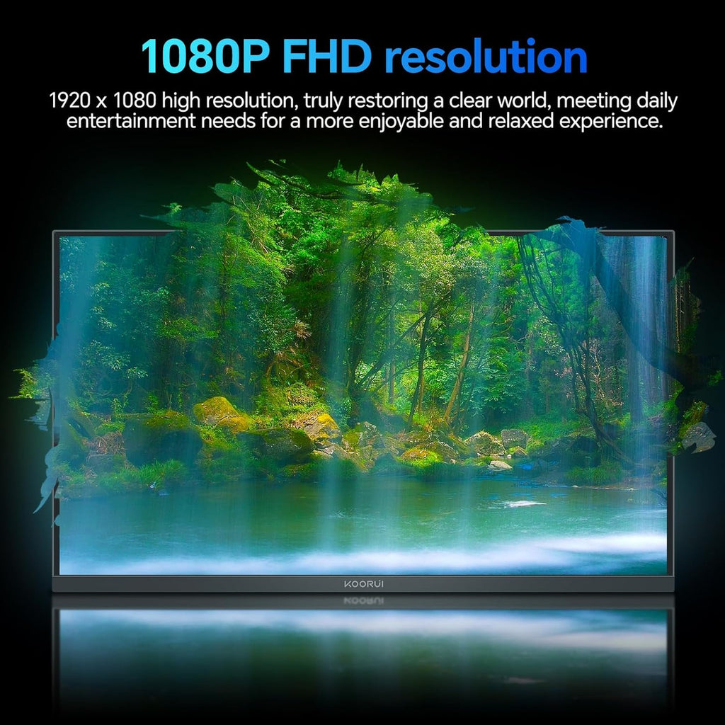 KOORUI E2212F Moniteur d'ordinateur FHD 21,45 pouces, Moniteur de bureau 1920×1080 panneau VA 100 Hz Adaptive-Sync, 99 % sRGB, Contraste statique 3000:1