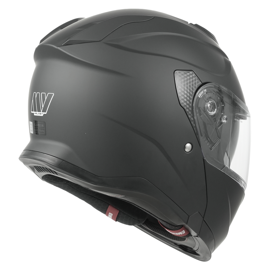 MY Casque de moto modulable intégral 935 Homologué ECE 22.06 à double visière Noir mat XXL