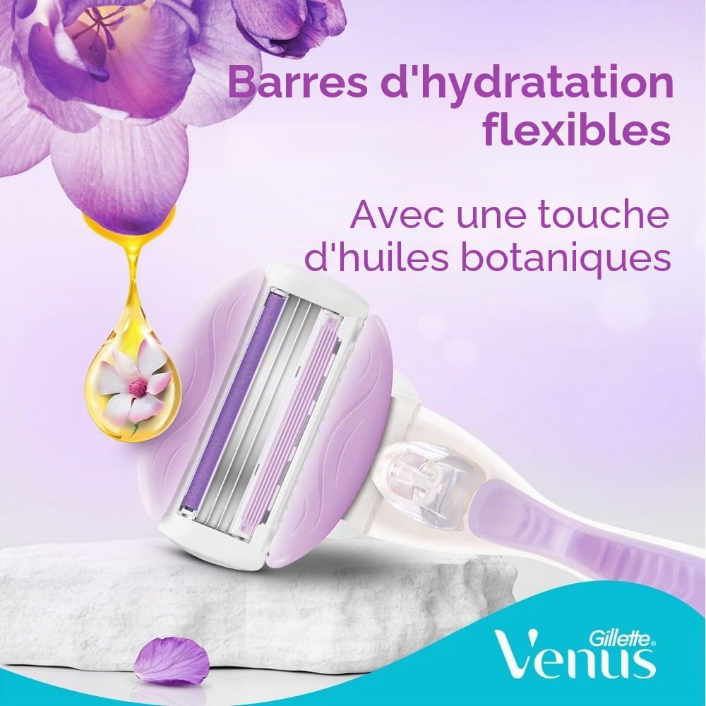 GILLETTE Venus ComfortGlide Breeze Rasoir pour Femme avec 2 Recharges