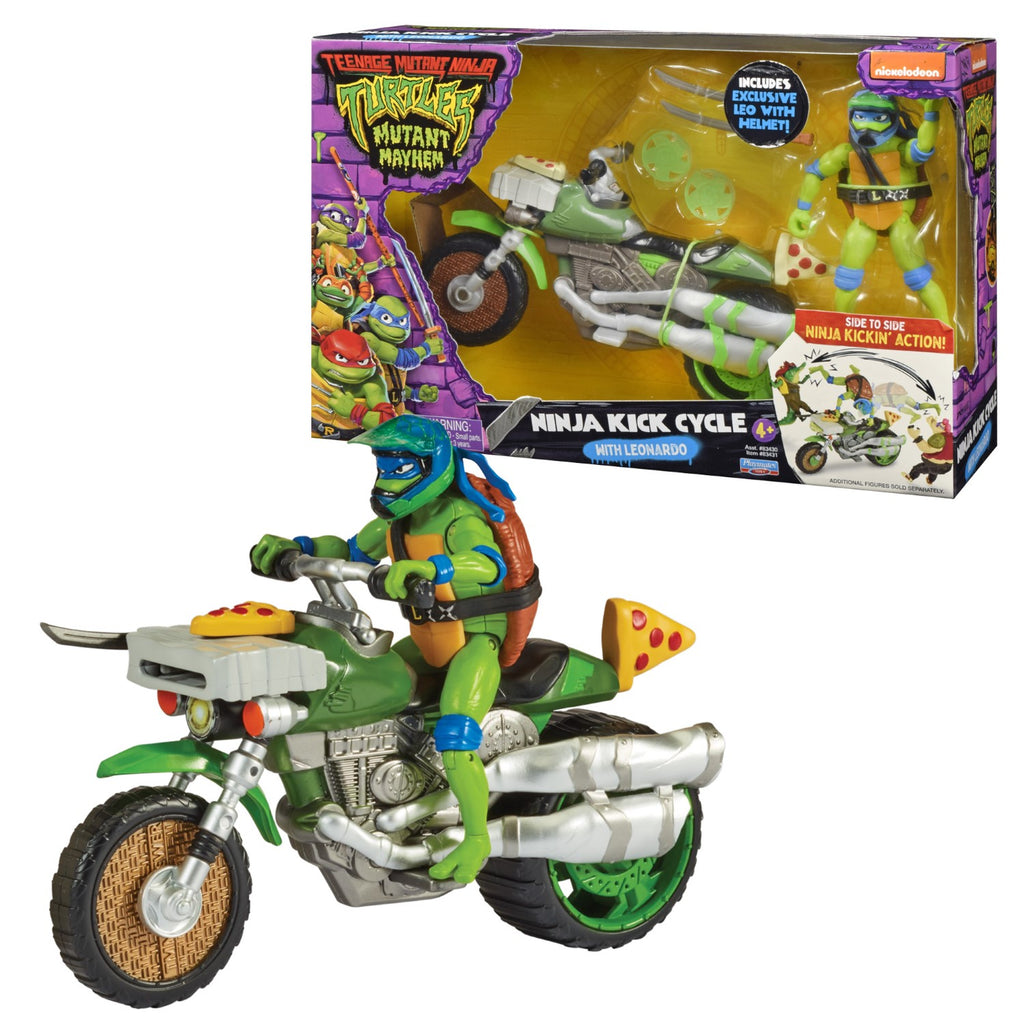 TORTUES NINJA Les Tortues Ninja, Véhicule avec Figurine exclusive de 12 cm, avec fonction combat, Leonardo, Jouet pour enfants dès 4 ans, TU8031