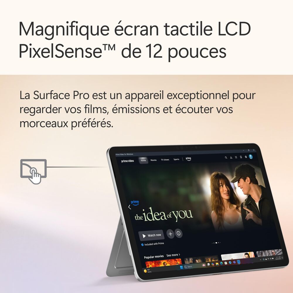 Microsoft Surface Pro 12" Copilot+ PC, Snapdragon X Plus, 16 Go de RAM, 256 Go UFS, Platine