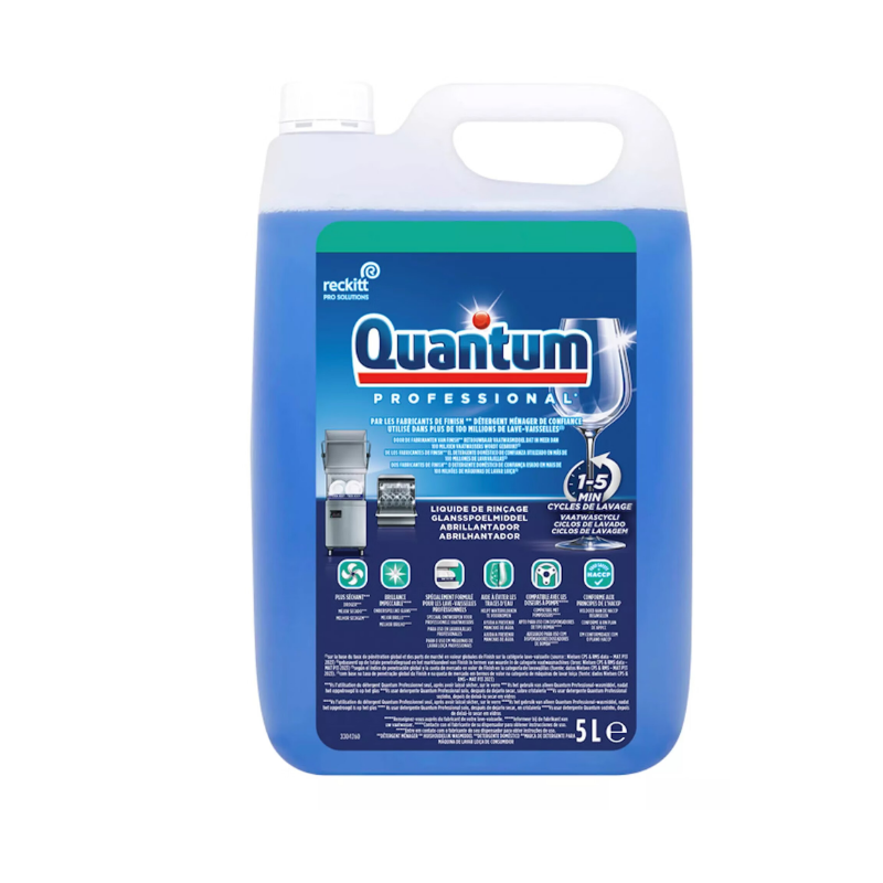 QUANTUM Liquide de rinçage lave-vaisselle professionnel brillance sans traces séchage rapide 5 L