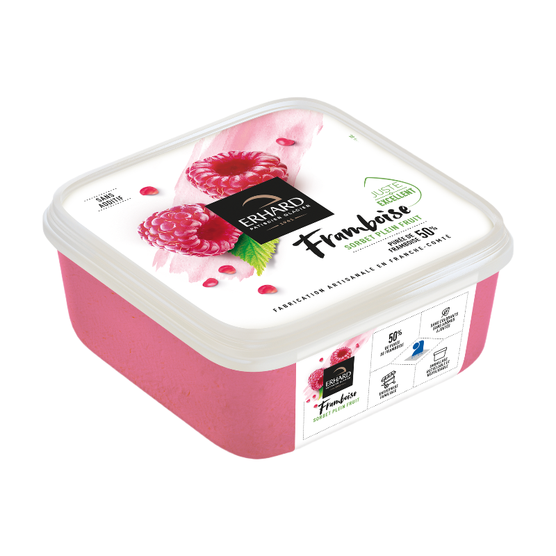 ERHARD Sorbet plein fruit framboise - 488 g