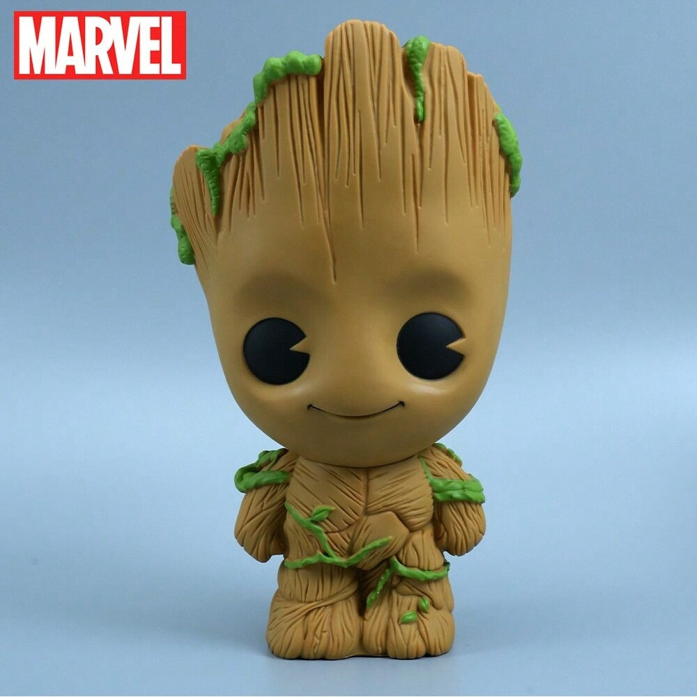 Marvel 1 pièce Tirelire Groot sous licence officielle, Figurine tirelire à pièces, Boîte à monnaie, Pot à économies, Mignon, Style dessin animé, PVC 3D en relief, Objet de collection