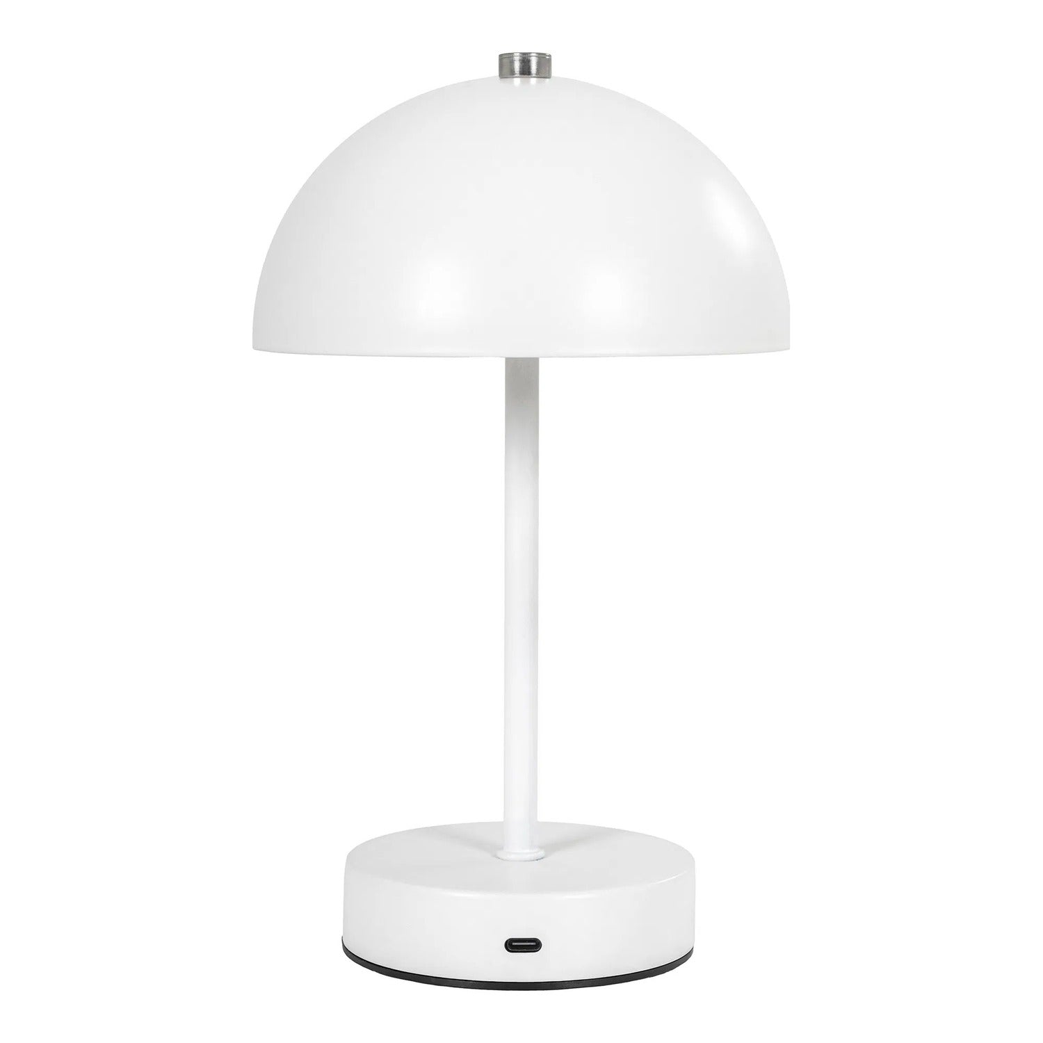 Lampe de table en métal rechargeable - Blanc/Acier